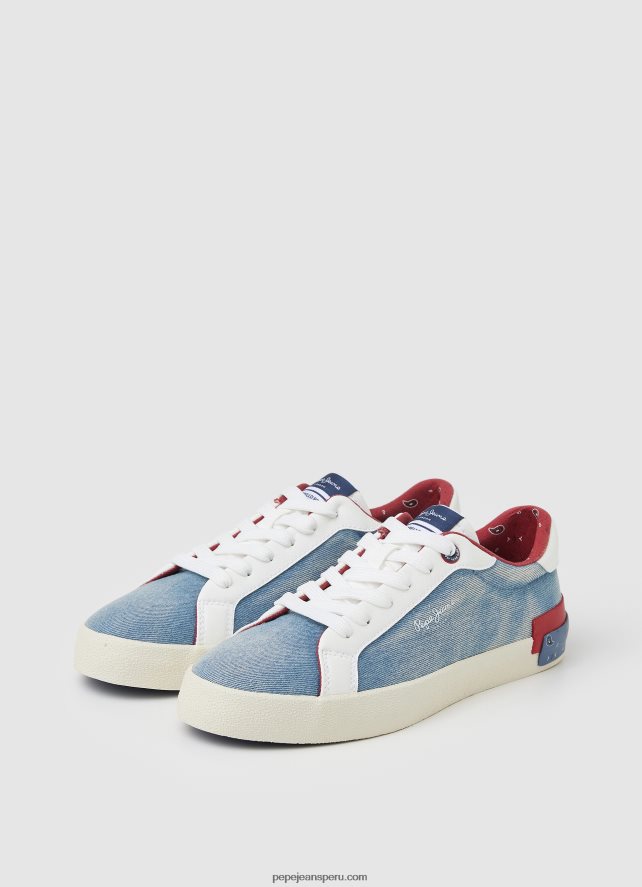 mujer tenis Kenton de lona vaquera Pepe Jeans 44JTZ627 fábrica azul - Imagen 3
