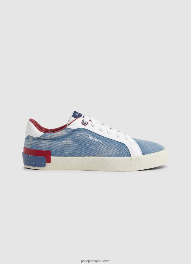 mujer tenis Kenton de lona vaquera Pepe Jeans 44JTZ627 fábrica azul - Imagen 1