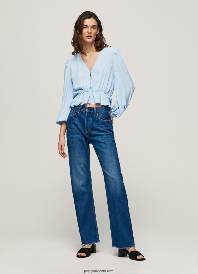 mujer top corto con cuello en V Pepe Jeans 44JTZ326 bahía - Imagen 2