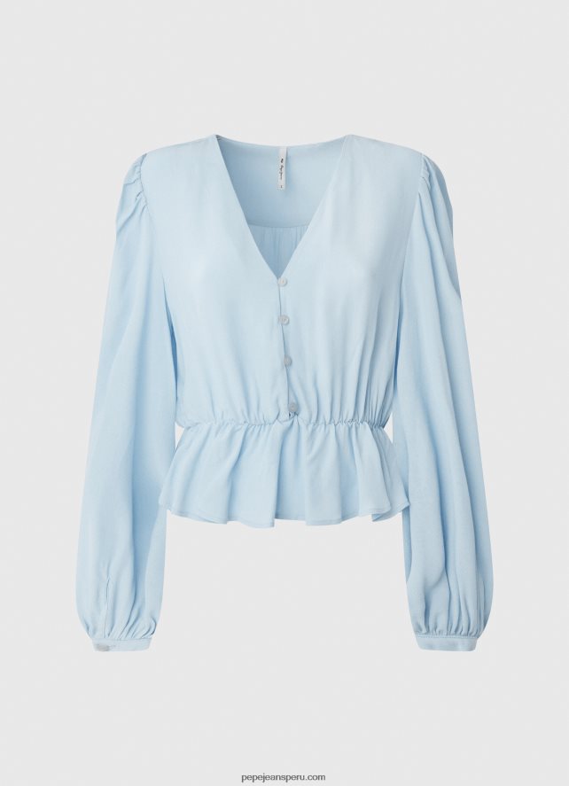 mujer top corto con cuello en V Pepe Jeans 44JTZ326 bahía - Imagen 5
