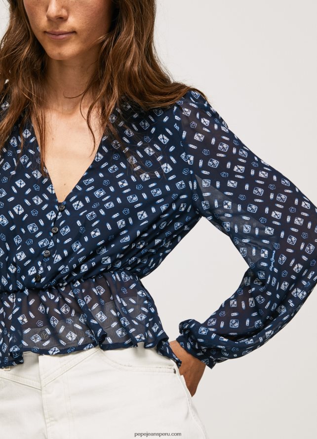 mujer top corto con escote en V Pepe Jeans 44JTZ358 multi - Imagen 3