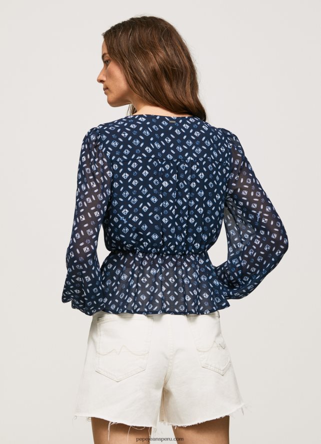 mujer top corto con escote en V Pepe Jeans 44JTZ358 multi - Imagen 4