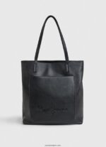 mujer tote con logo en relieve Pepe Jeans 44JTZ711 negro - Imagen 4