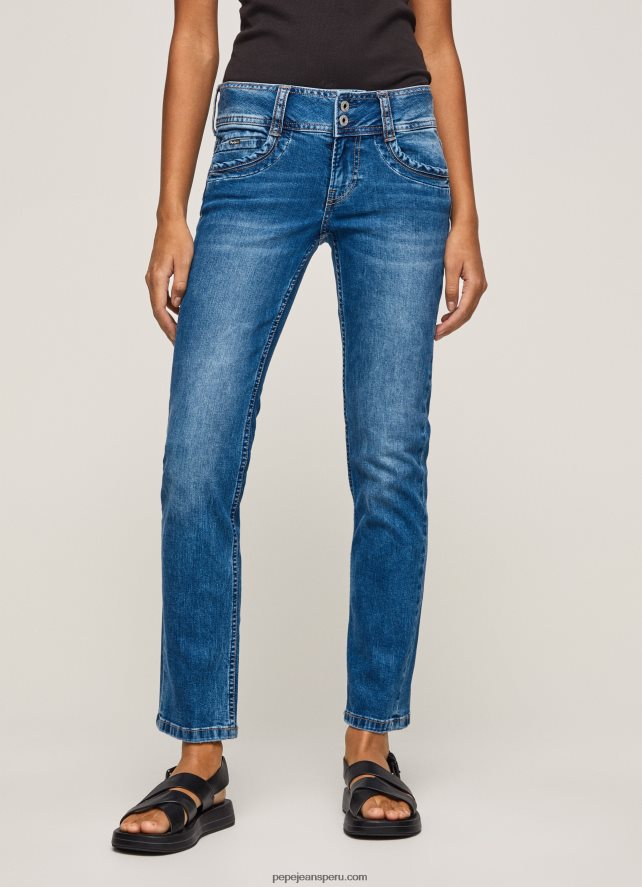 mujer vaqueros gen de tiro medio recto Pepe Jeans 44JTZ32 mezclilla - Imagen 2