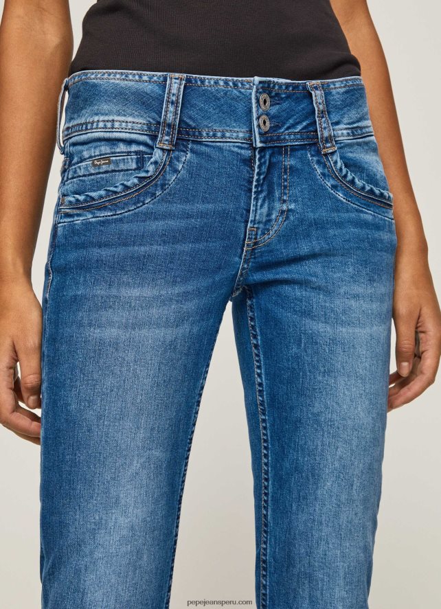 mujer vaqueros gen de tiro medio recto Pepe Jeans 44JTZ32 mezclilla - Imagen 3