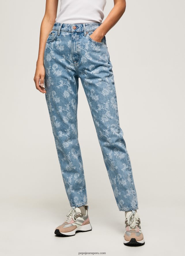 mujer vaqueros violetas de tiro alto holgados Pepe Jeans 44JTZ77 mezclilla - Imagen 2