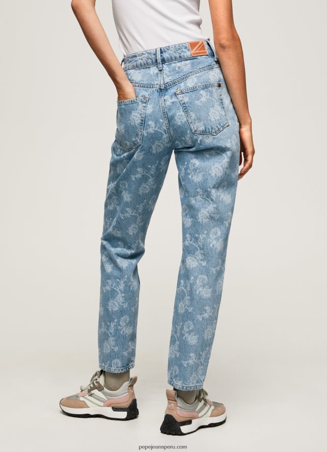 mujer vaqueros violetas de tiro alto holgados Pepe Jeans 44JTZ77 mezclilla - Imagen 4