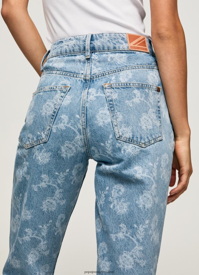 mujer vaqueros violetas de tiro alto holgados Pepe Jeans 44JTZ77 mezclilla - Imagen 5