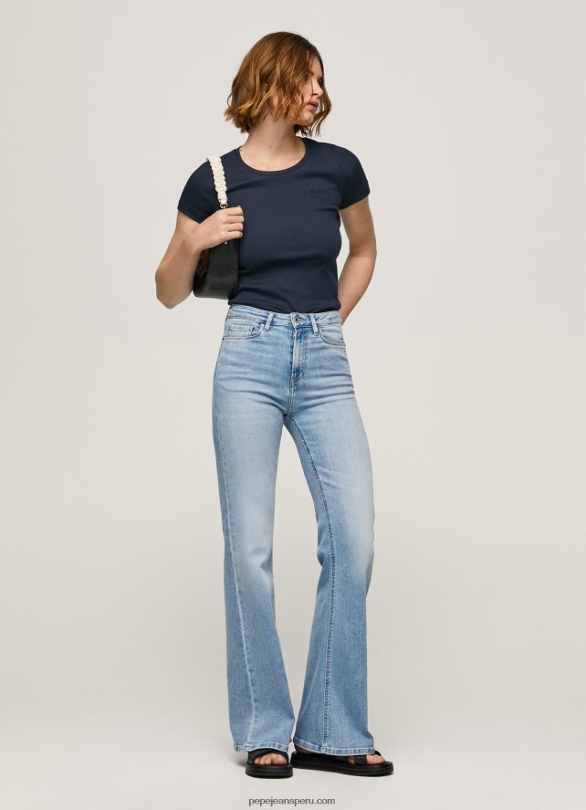mujer vaqueros willa de talle alto y corte acampanado Pepe Jeans 44JTZ59 mezclilla - Imagen 1