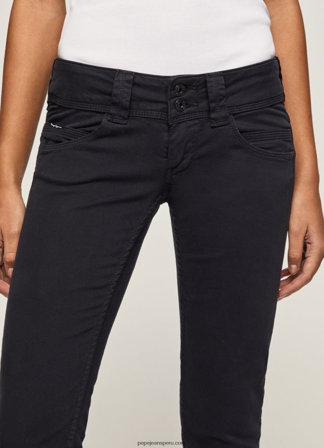 mujer venus jeans rectos de talle bajo de venus Pepe Jeans 44JTZ298 negro - Imagen 3