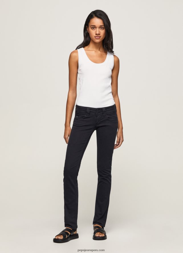 mujer venus jeans rectos de talle bajo de venus Pepe Jeans 44JTZ298 negro - Imagen 1