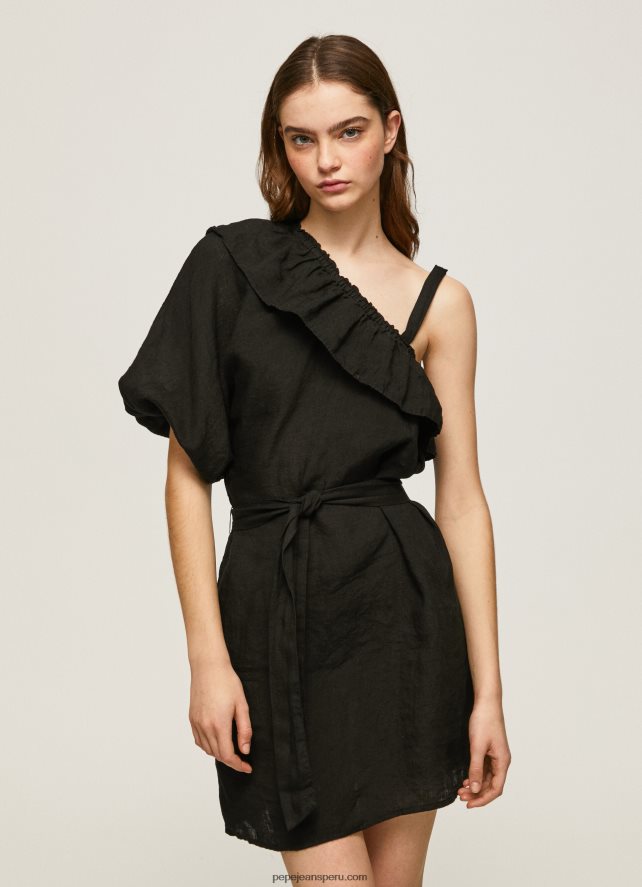 mujer_vestido_asimetrico_pepe_jeans_44jtz200_negro.jpg mujer vestido asimétrico Pepe Jeans 44JTZ200 negro - Imagen 1