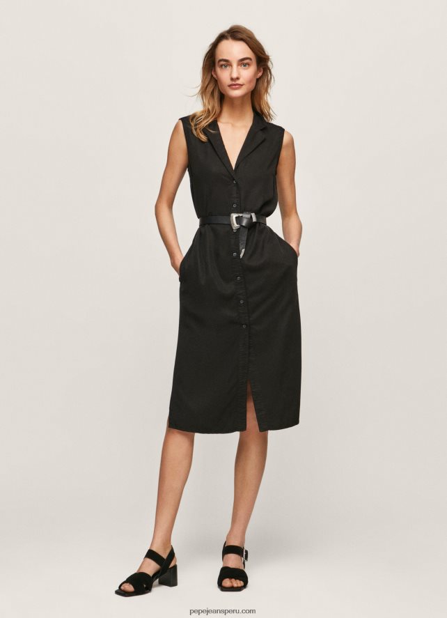 mujer_vestido_con_cuello_de_solapa_pepe_jeans_44jtz224_negro.jpg mujer vestido con cuello de solapa Pepe Jeans 44JTZ224 negro - Imagen 1