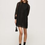 mujer vestido corto con estampado de lunares Pepe Jeans 44JTZ207 negro