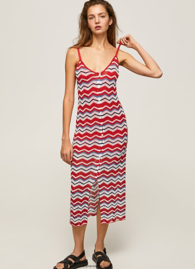 mujer_vestido_frida_tejido_en_zigzag_pepe_jeans_44jtz170_estudio_rojo.jpg mujer vestido Frida tejido en zigzag Pepe Jeans 44JTZ170 estudio rojo - Imagen 1