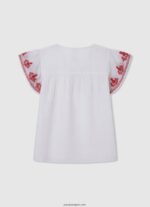 chica blusa con bordado gaulle Pepe Jeans 44JTZ1423 blanco - Imagen 2