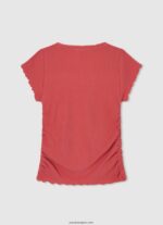 chica camisa de canalé con efecto ondulado Pepe Jeans 44JTZ1442 estudio rojo - Imagen 2