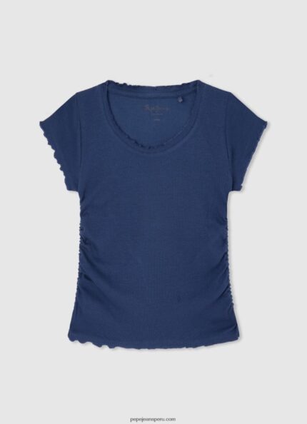 chica camisa de canalé con efecto ondulado Pepe Jeans 44JTZ1443 océano