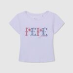 chica camisa de canalé de algodón Pepe Jeans 44JTZ1421 blanco