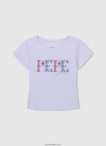 chica camisa de canalé de algodón Pepe Jeans 44JTZ1421 blanco