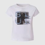 chica camiseta con estampado monocromático Pepe Jeans 44JTZ1453 blanco