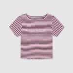 chica camiseta de canalé con estampado de rayas Pepe Jeans 44JTZ1466 océano