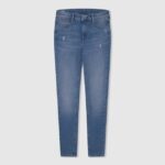chica jeans pitillo con tiro alto y tiro alto Pepe Jeans 44JTZ1365 mezclilla