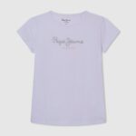 chica playera con logo brillante Pepe Jeans 44JTZ1458 blanco