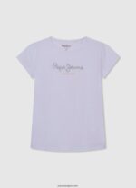 chica playera con logo brillante Pepe Jeans 44JTZ1458 blanco