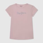 chica playera con logo brillante Pepe Jeans 44JTZ1464 Rosa suave