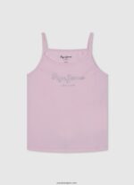 chica playera con logo de strass Pepe Jeans 44JTZ1431 Rosa suave - Imagen 3