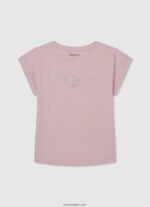chica playera con logo de strass Pepe Jeans 44JTZ1433 brillar - Imagen 4