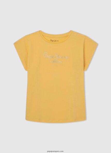 chica playera con logo de strass Pepe Jeans 44JTZ1433 brillar