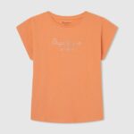 chica playera con logo de strass Pepe Jeans 44JTZ1451 durazno