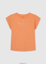 chica playera con logo de strass Pepe Jeans 44JTZ1451 durazno