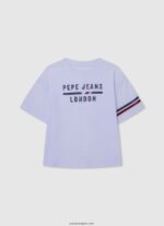 chica playera con logo de strass Pepe Jeans 44JTZ1451 durazno - Imagen 4
