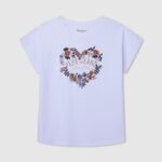 chica playera con logo estampado Pepe Jeans 44JTZ1452 blanco