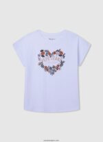 chica playera con logo estampado Pepe Jeans 44JTZ1454 durazno - Imagen 4