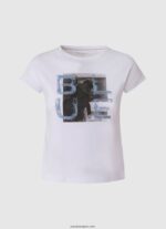 chica playera con logo estampado Pepe Jeans 44JTZ1455 blanco - Imagen 4