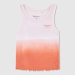 chica playera con manga sisa y diseño colour block Pepe Jeans 44JTZ1476 durazno