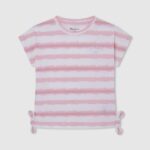chica playera con rayas desteñidas Pepe Jeans 44JTZ1462 Rosa suave