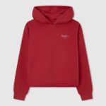 chica sudadera con capucha de algodón Pepe Jeans 44JTZ1412 estudio rojo
