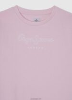 chica suéter con logo estampado Pepe Jeans 44JTZ1416 Rosa suave - Imagen 3