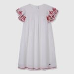 chica vestido corte romantico Pepe Jeans 44JTZ1375 blanco