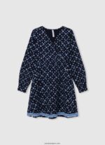 chica vestido corto con estampado geométrico Pepe Jeans 44JTZ1387 multi