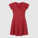 chica vestido de crepe con escote cruzado Pepe Jeans 44JTZ1374 estudio rojo
