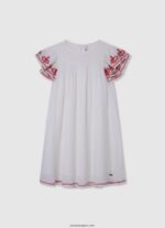 chica vestido de popelina de algodón Pepe Jeans 44JTZ1376 estudio rojo - Imagen 3