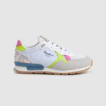 chica zapatillas brit neon combinadas Pepe Jeans 44JTZ1316 blanco