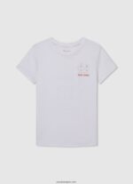 chico playera con logo estampado Pepe Jeans 44JTZ1620 blanquecino
