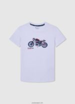 chico playera con logo estampado Pepe Jeans 44JTZ1647 estudio rojo - Imagen 5
